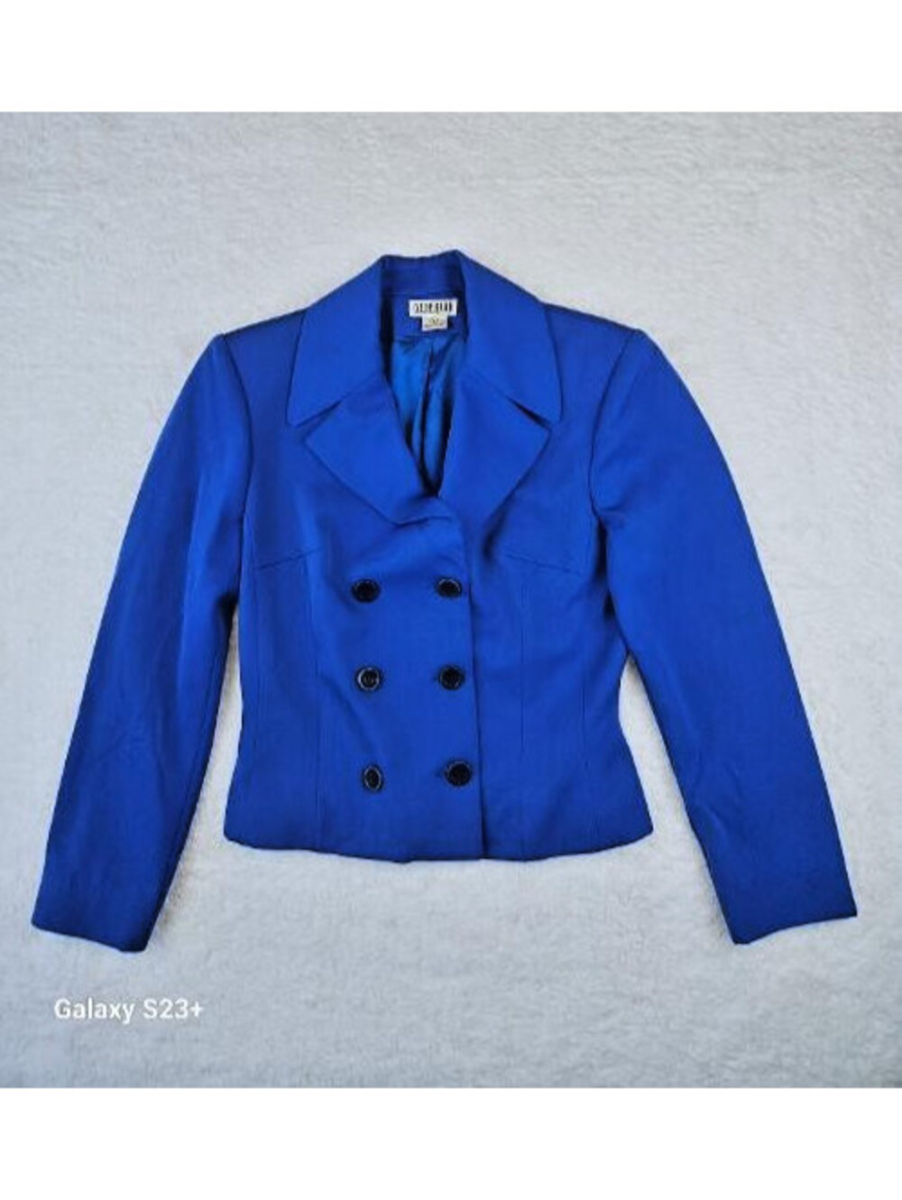 Georgiou Studio Womens Size 8 Royal Blue 3-Button Lined Poly Blazer
